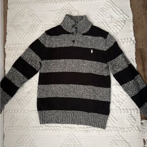 Black and Gray Striped Boys Sweater
